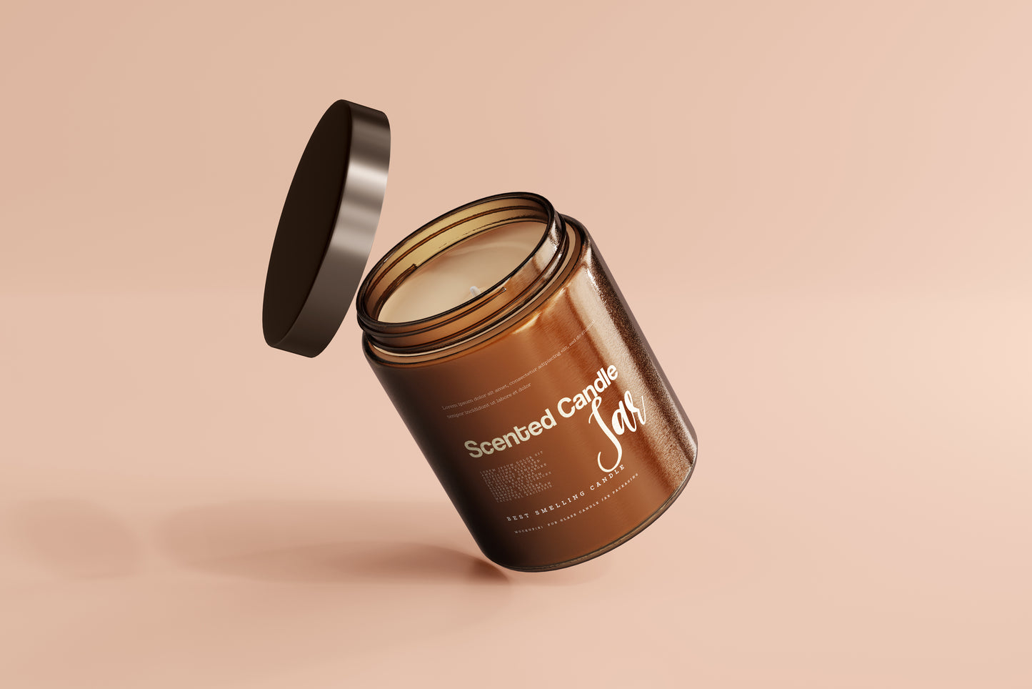Amber Glass Candle Jar Mockups