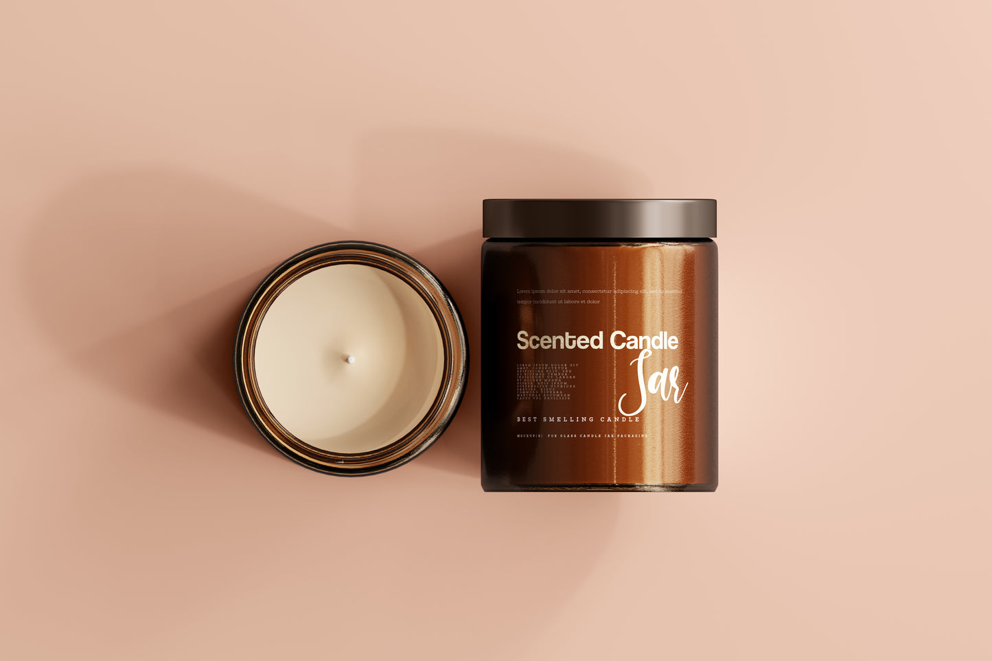Amber Glass Candle Jar Mockups
