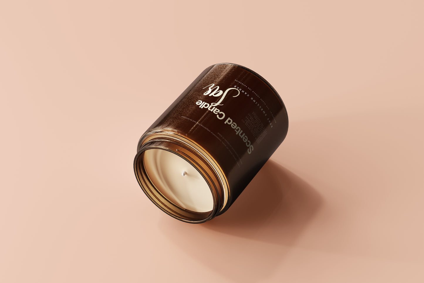 Amber Glass Candle Jar Mockups