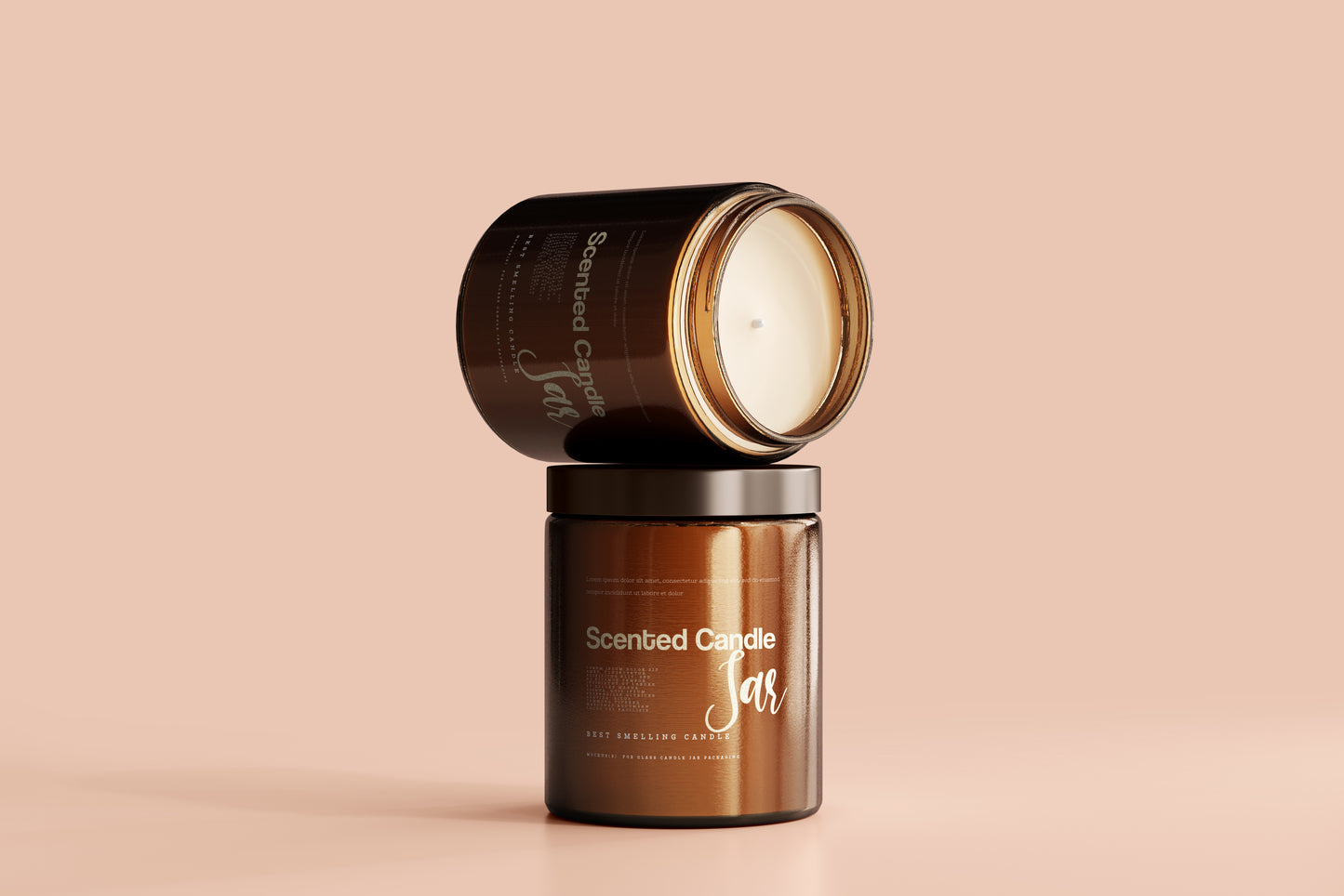 Amber Glass Candle Jar Mockups