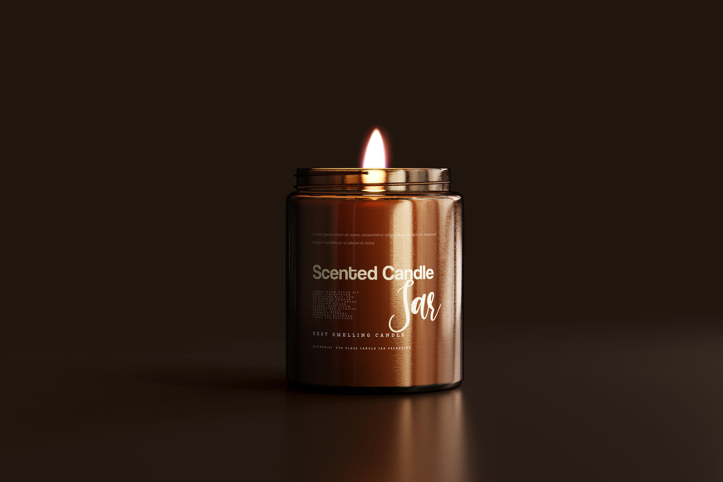 Amber Glass Candle Jar Mockups