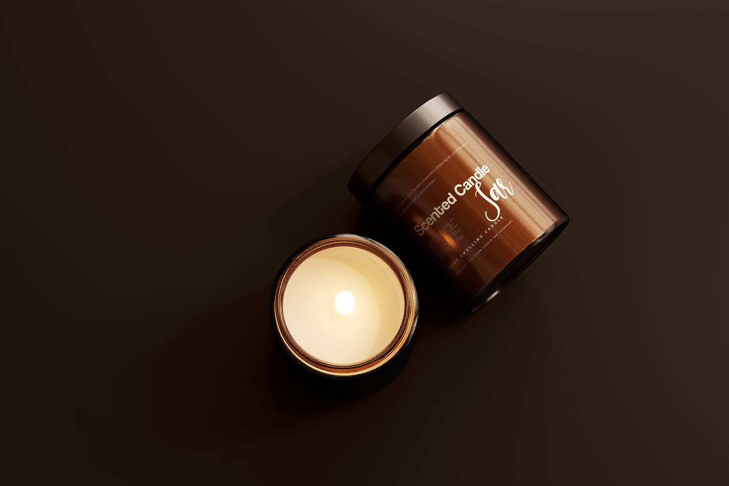 Amber Glass Candle Jar Mockups