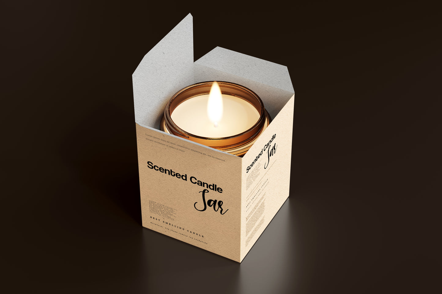 Amber Glass Candle Jar Mockups