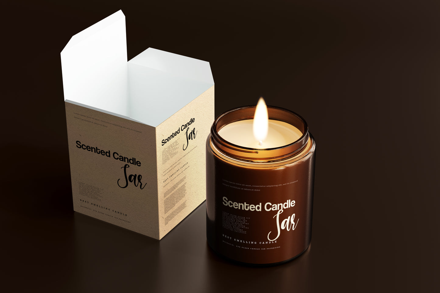 Amber Glass Candle Jar Mockups