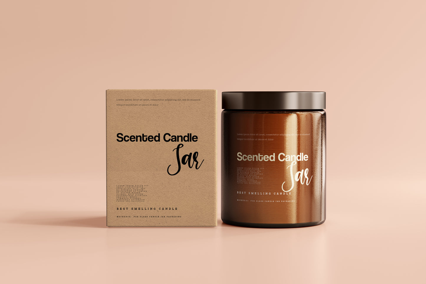 Amber Glass Candle Jar Mockups