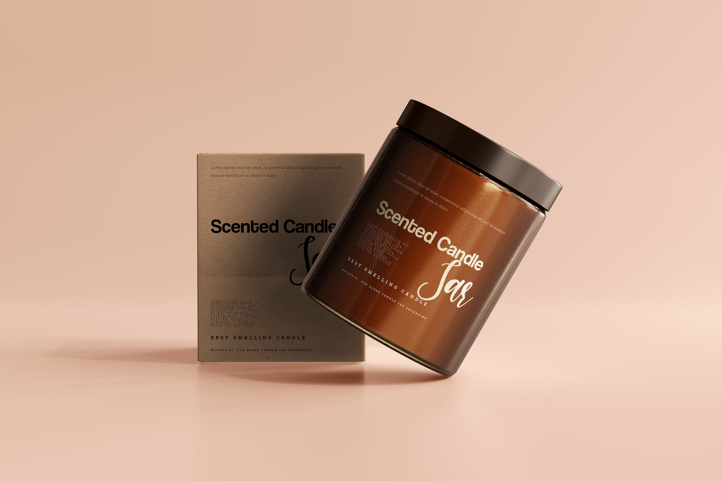 Amber Glass Candle Jar Mockups