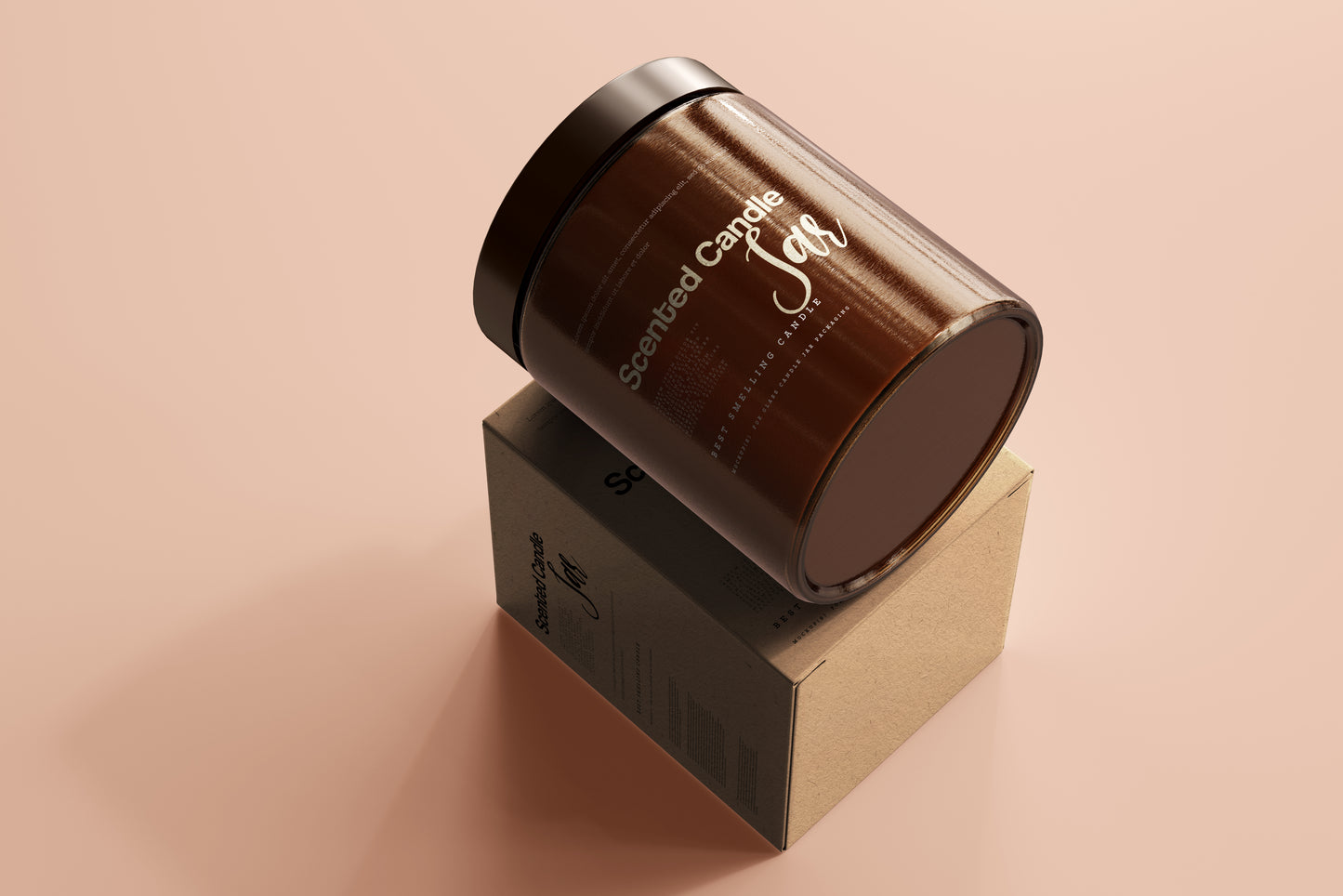 Amber Glass Candle Jar Mockups