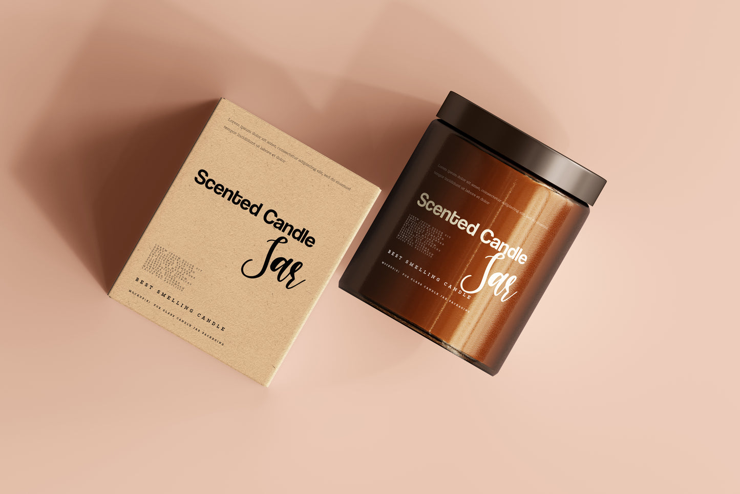 Amber Glass Candle Jar Mockups