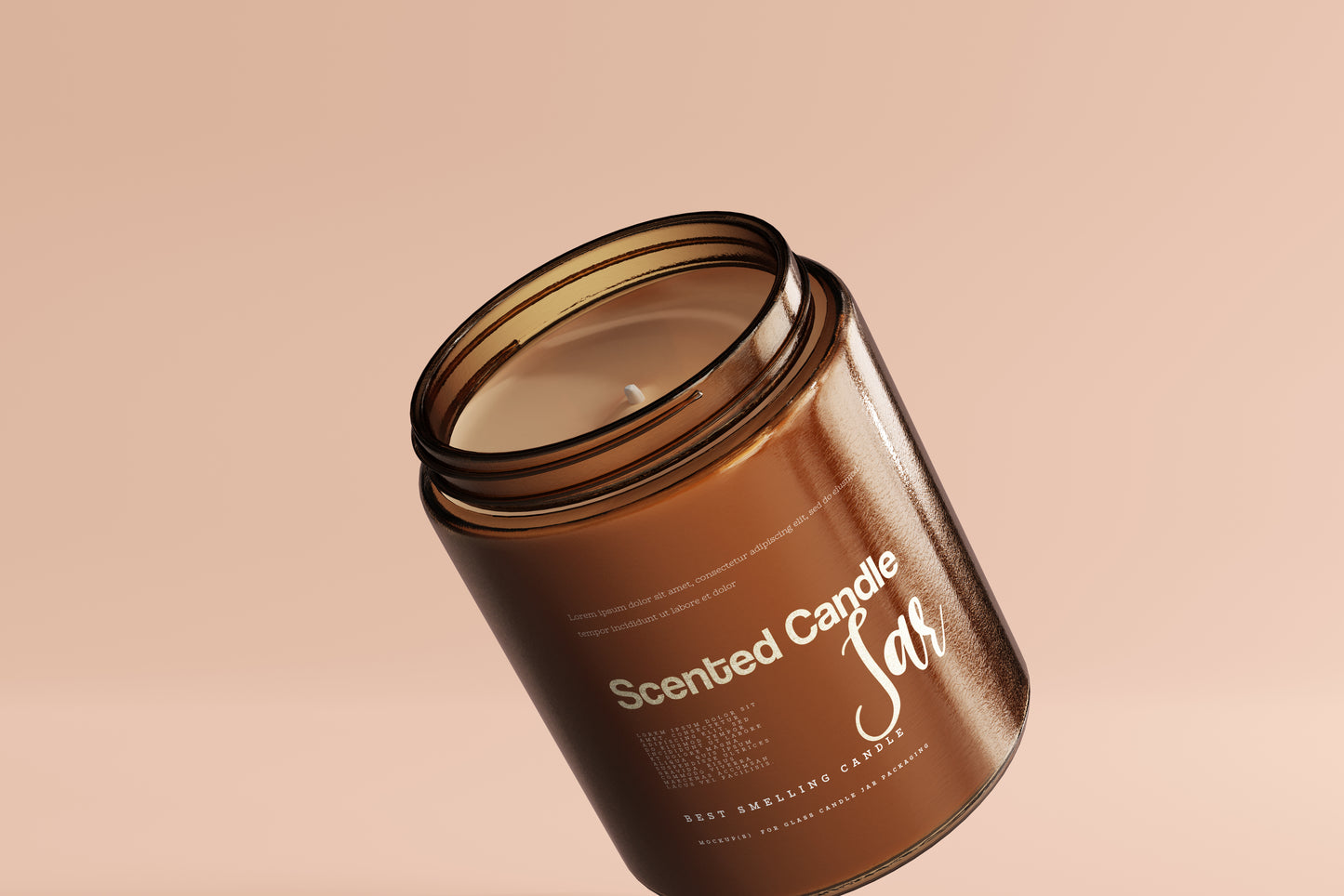 Amber Glass Candle Jar Mockups