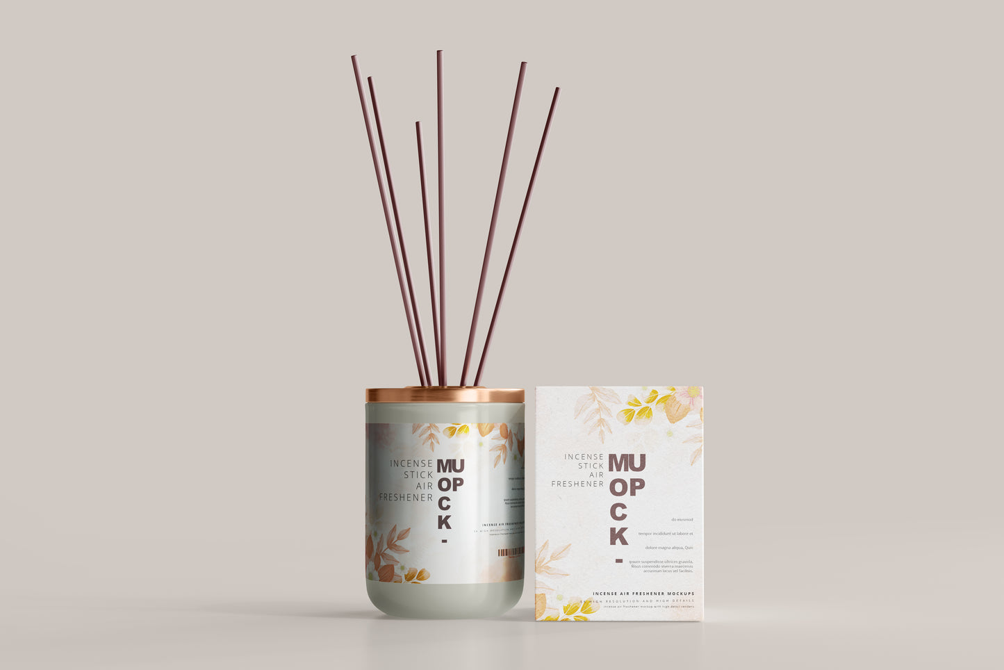 Incense Air Freshener Reed Diffuser Mockup