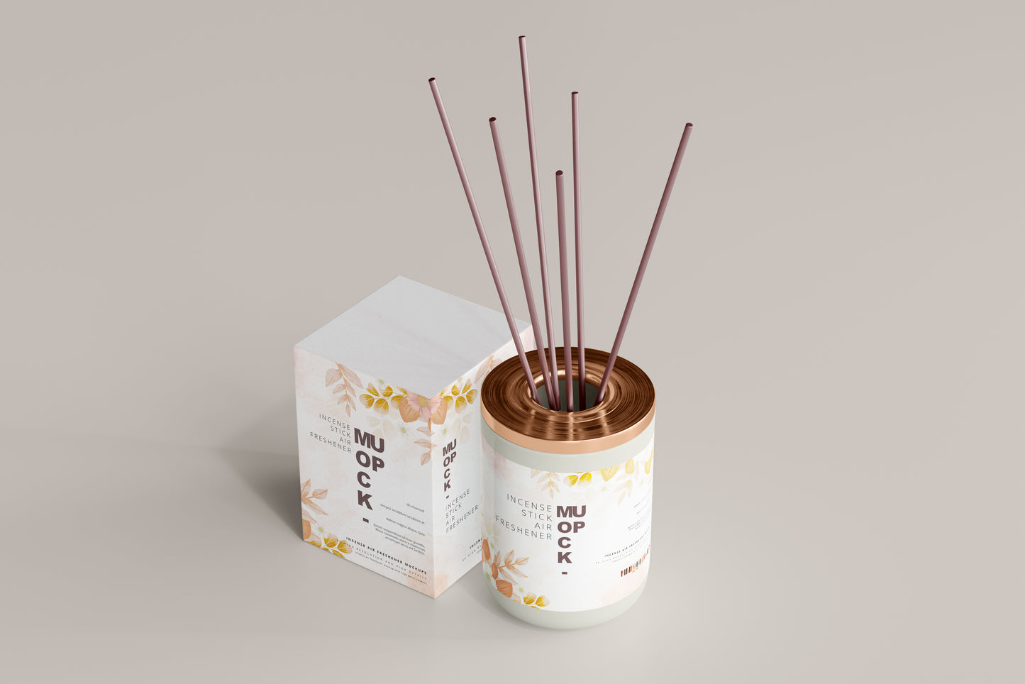 Incense Air Freshener Reed Diffuser Mockup