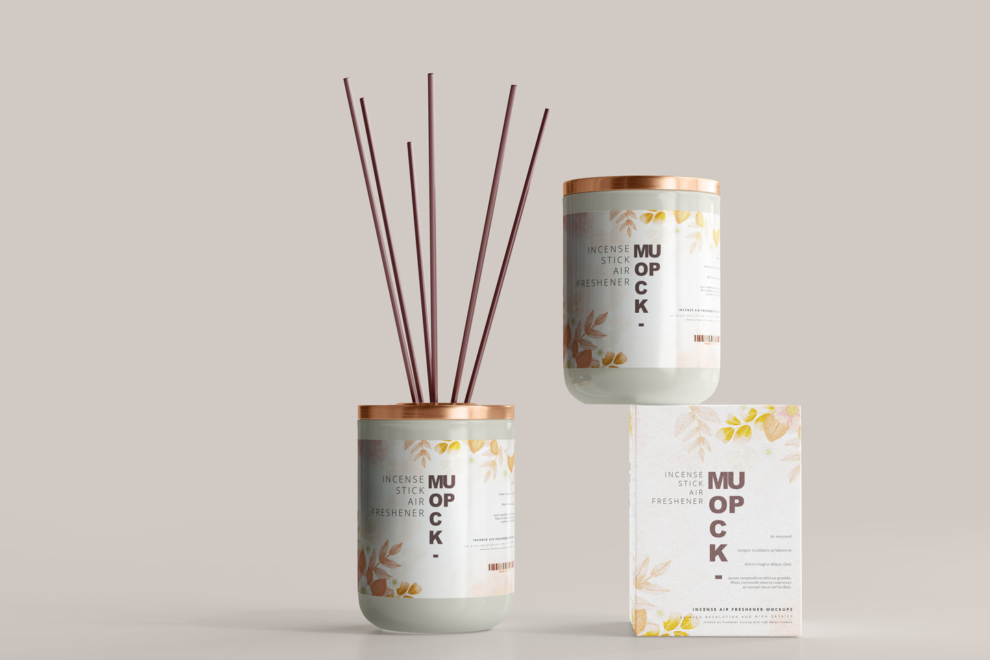 Incense Air Freshener Reed Diffuser Mockup