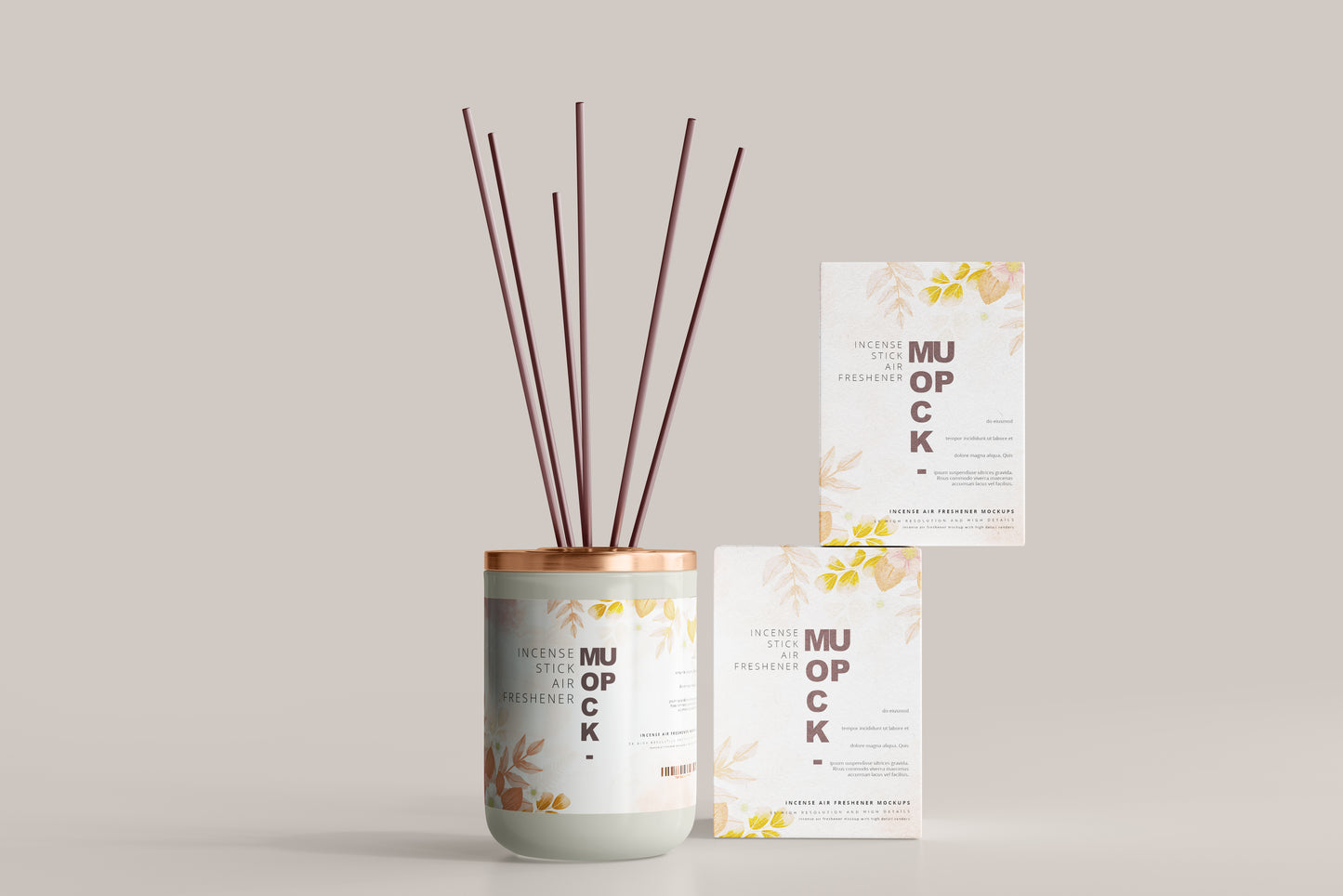 Incense Air Freshener Reed Diffuser Mockup
