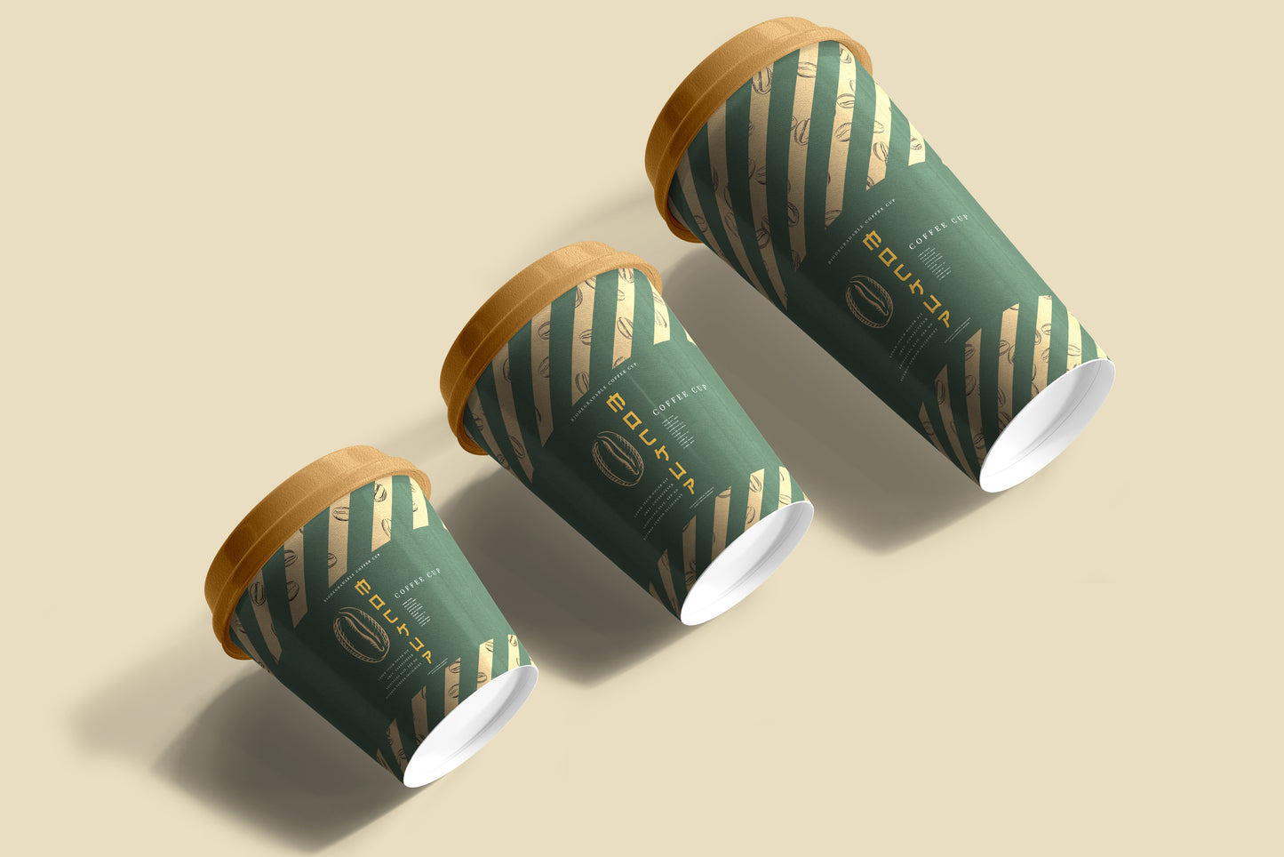 Biodegradable paper cup mockups