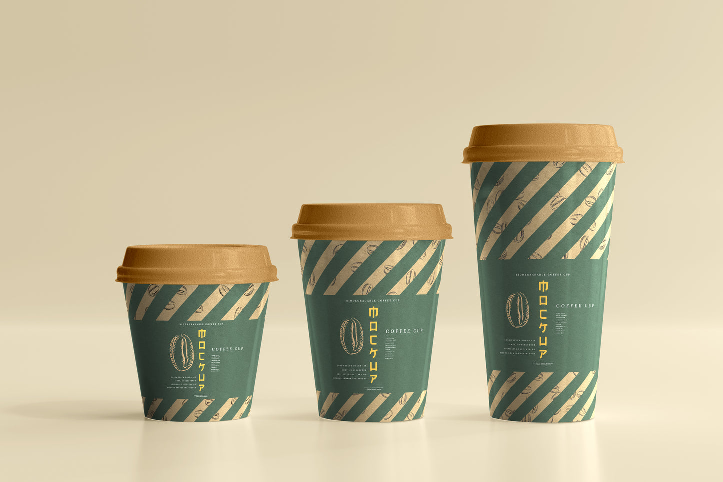 Biodegradable paper cup mockups