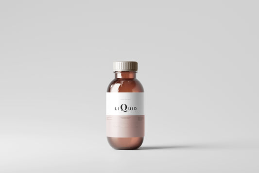 Amber Glass Medicine Bottle Mockup