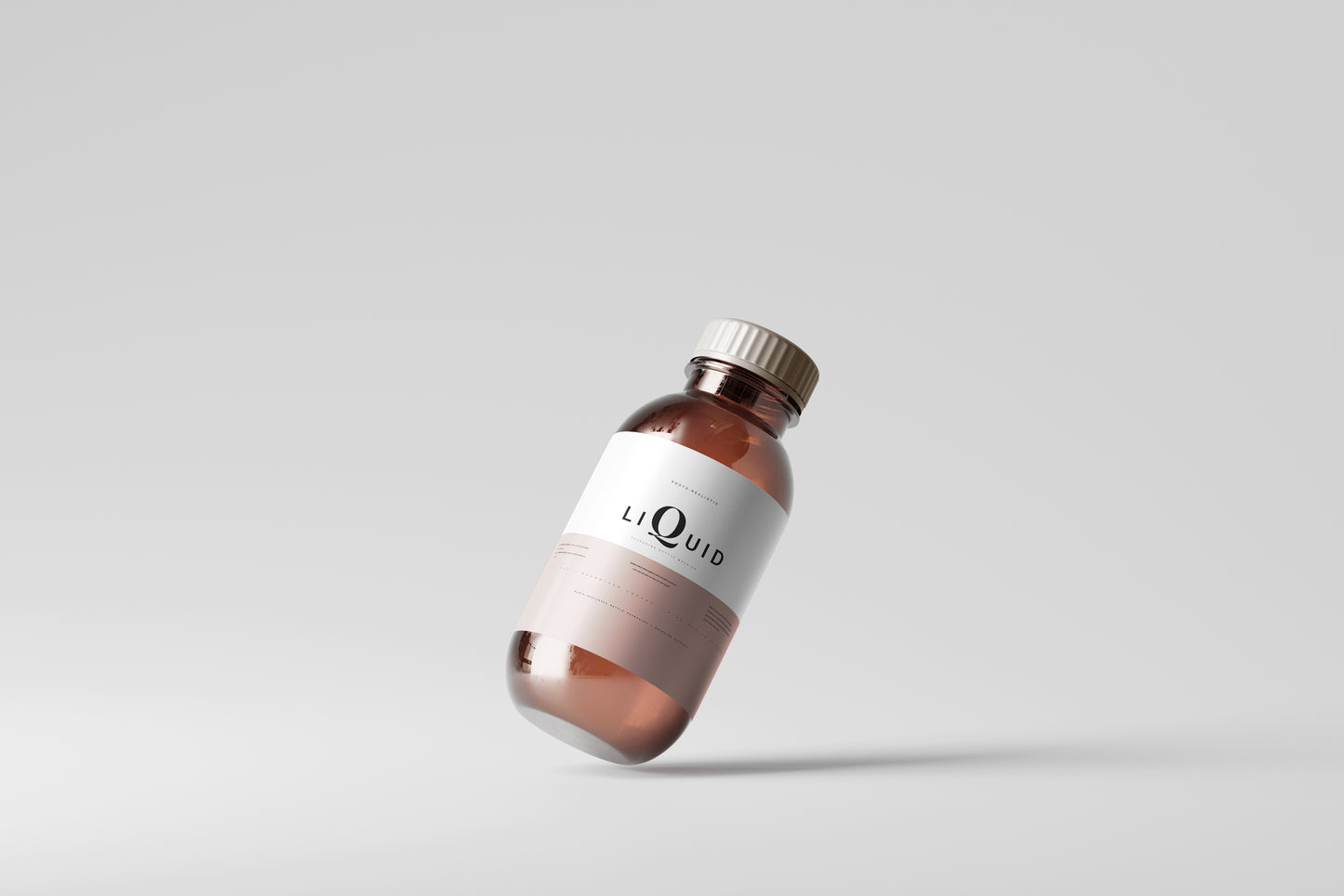 Amber Glass Medicine Bottle Mockup