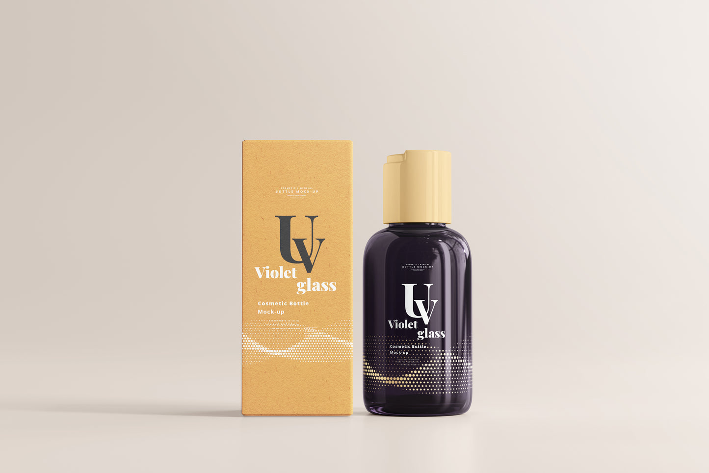 UV Glass Cosmetic Bottle Mockups