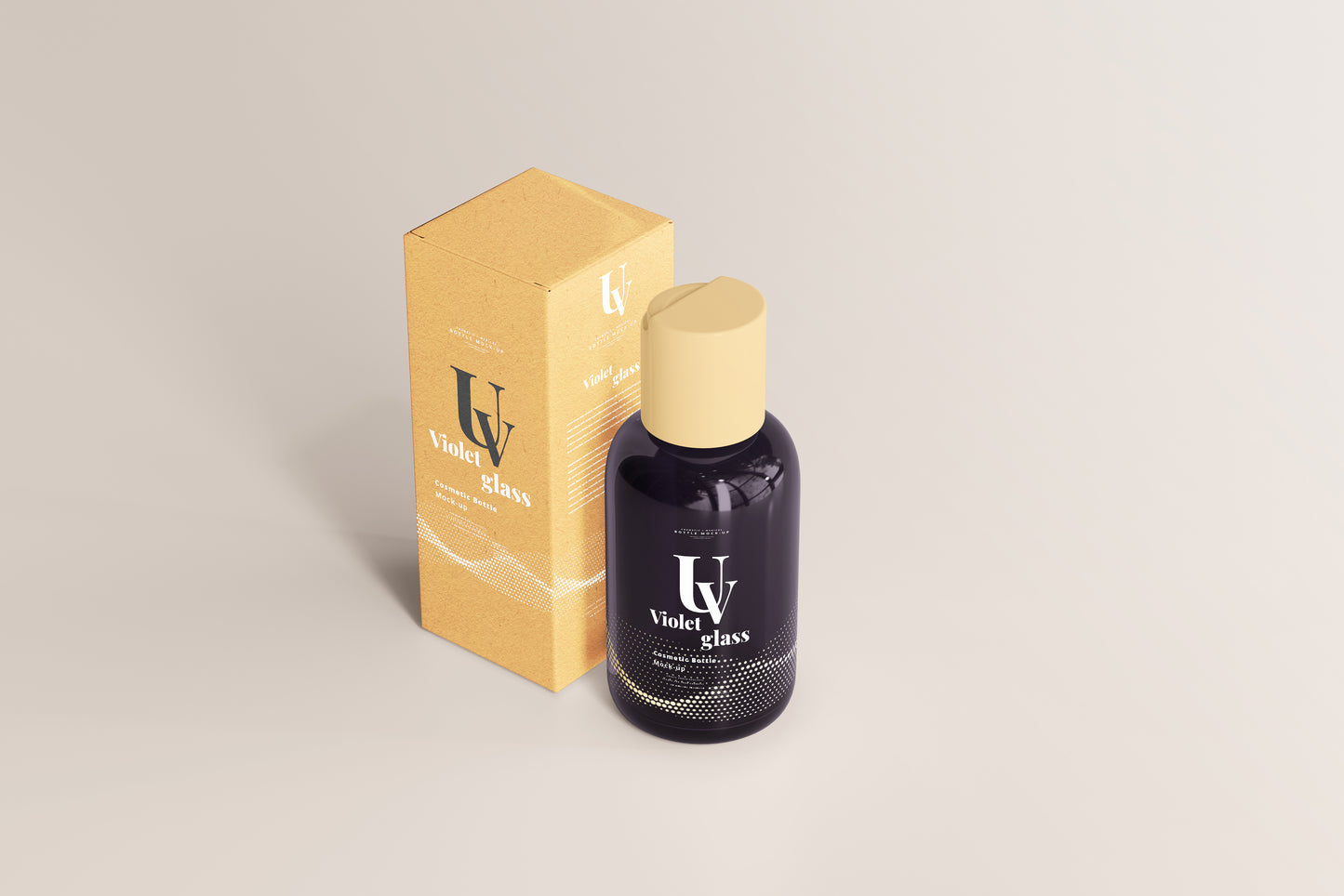 UV Glass Cosmetic Bottle Mockups