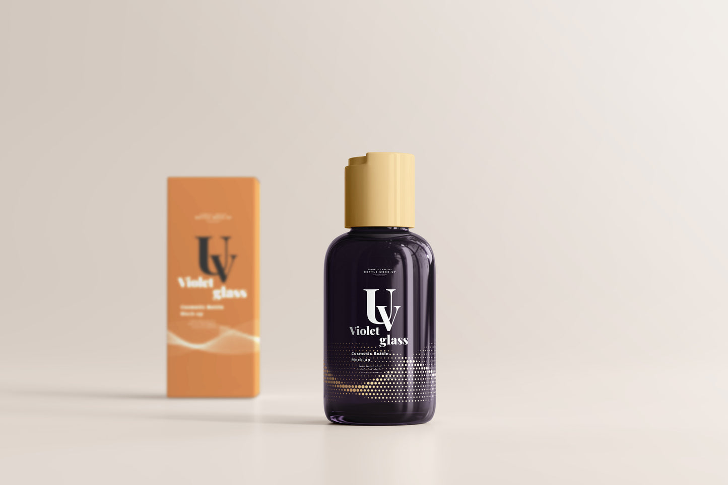 UV Glass Cosmetic Bottle Mockups