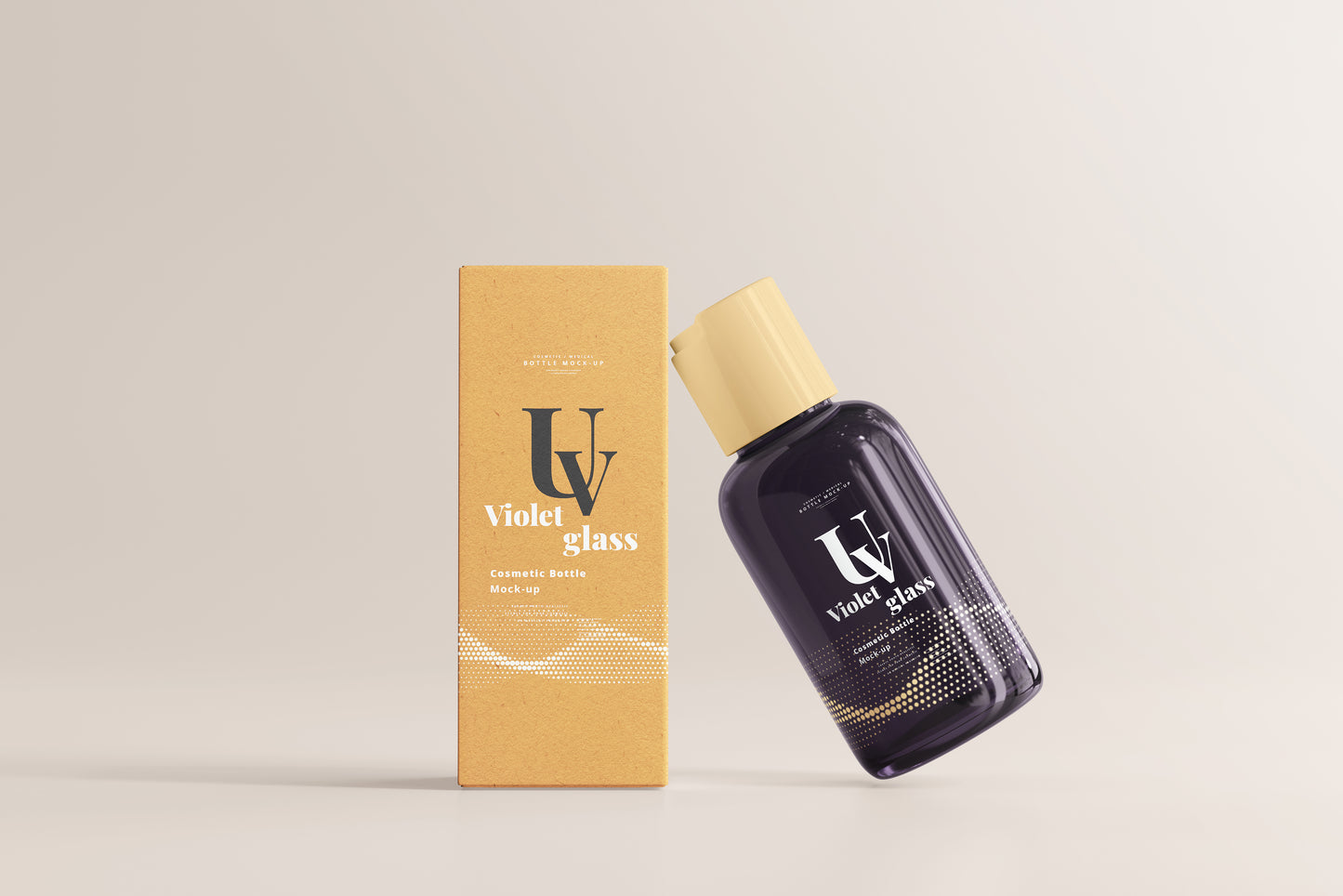 UV Glass Cosmetic Bottle Mockups