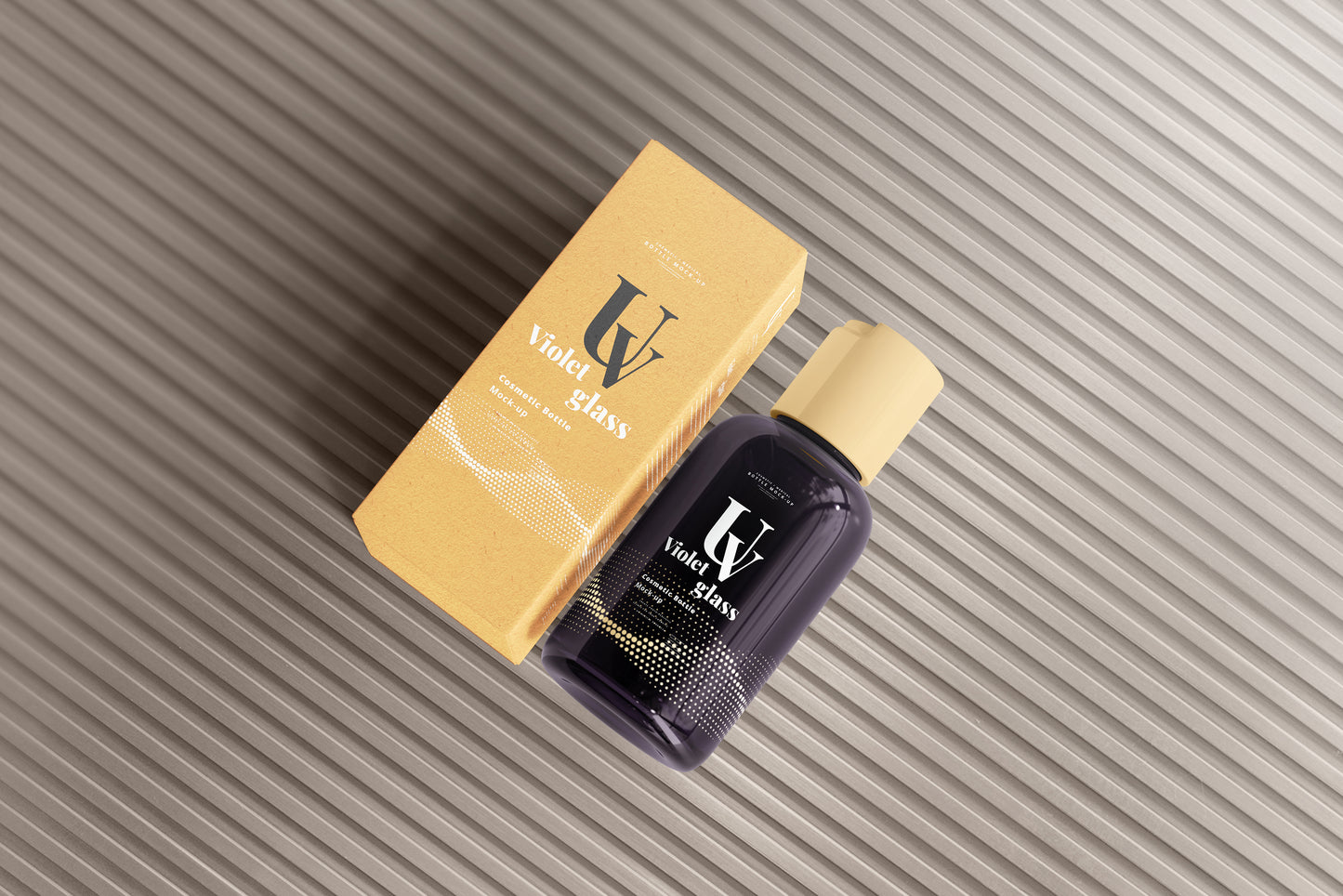 UV Glass Cosmetic Bottle Mockups