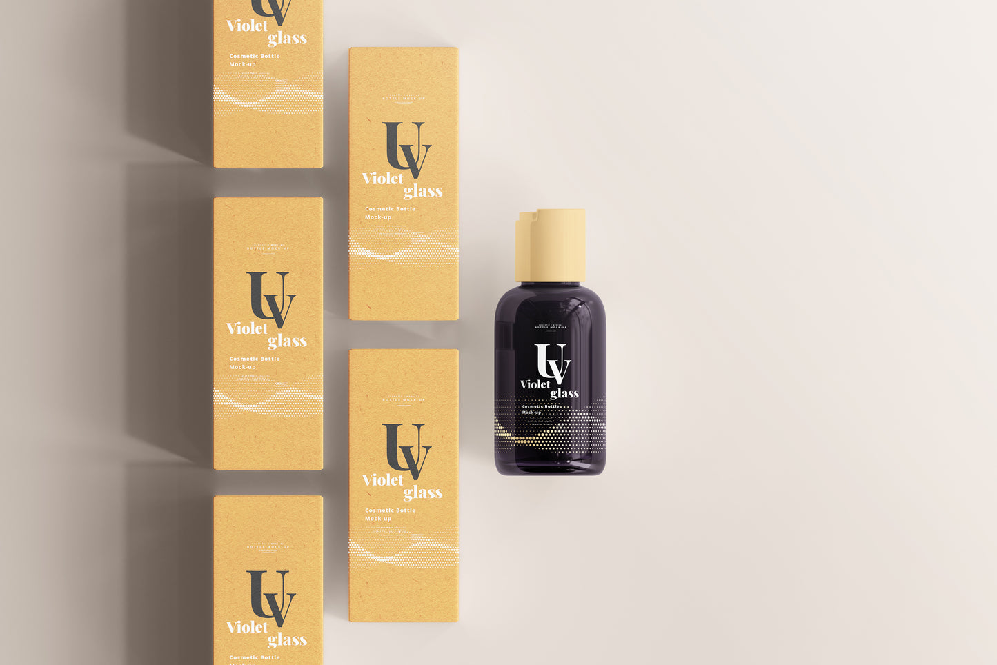 UV Glass Cosmetic Bottle Mockups