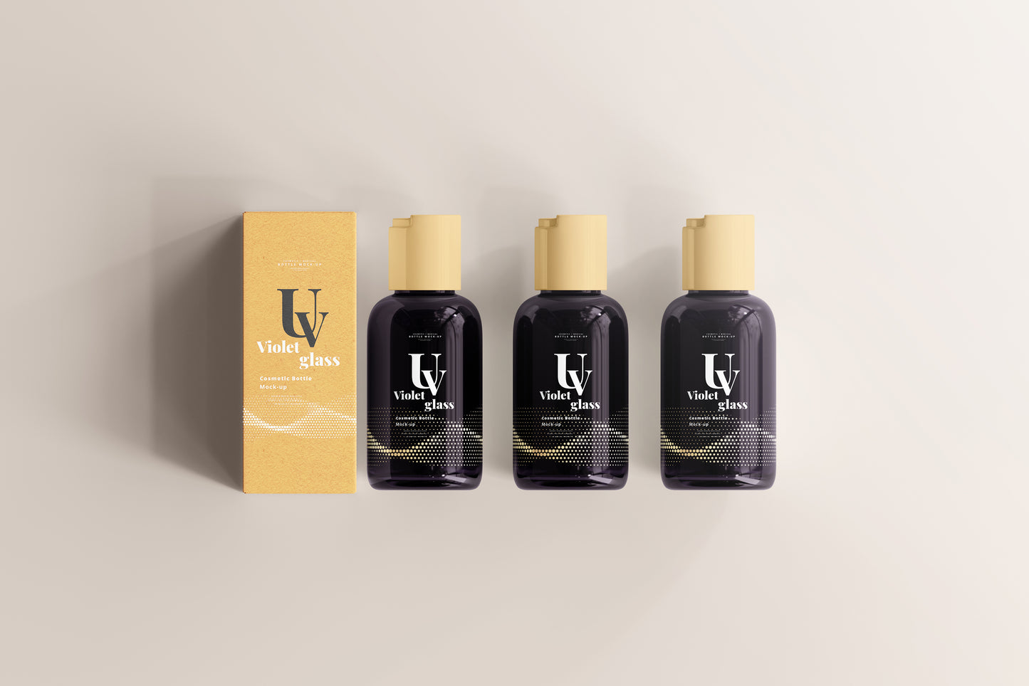 UV Glass Cosmetic Bottle Mockups