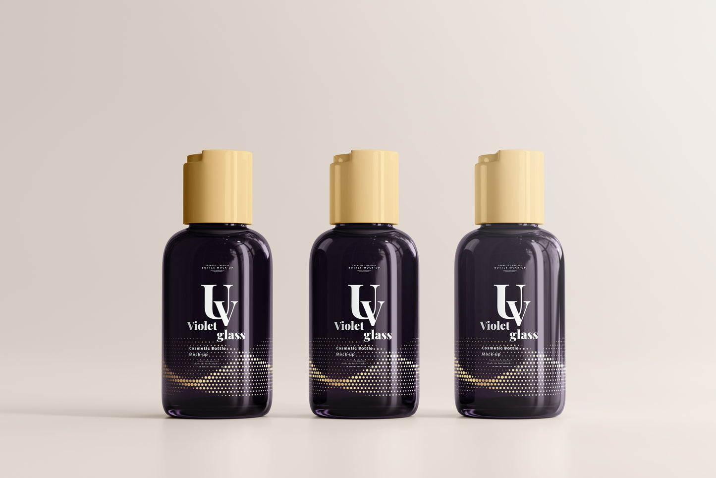UV Glass Cosmetic Bottle Mockups