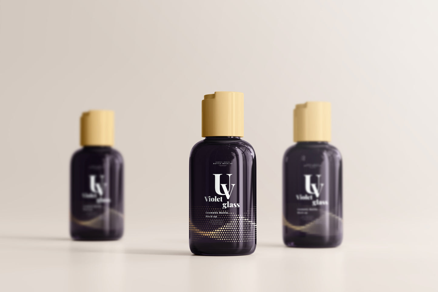 UV Glass Cosmetic Bottle Mockups