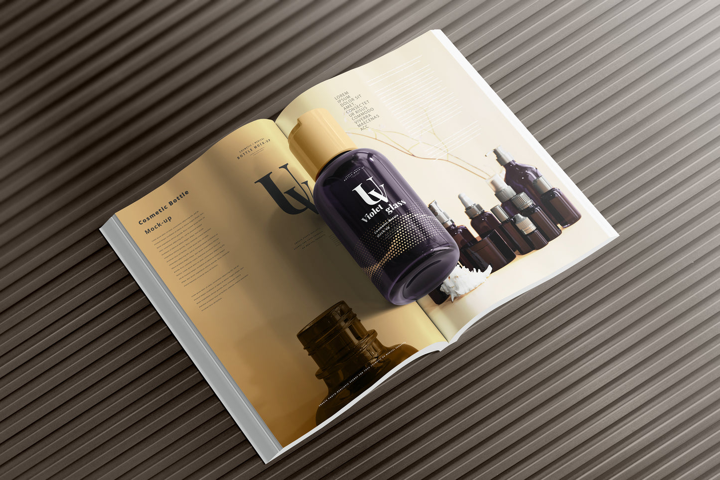 UV Glass Cosmetic Bottle Mockups