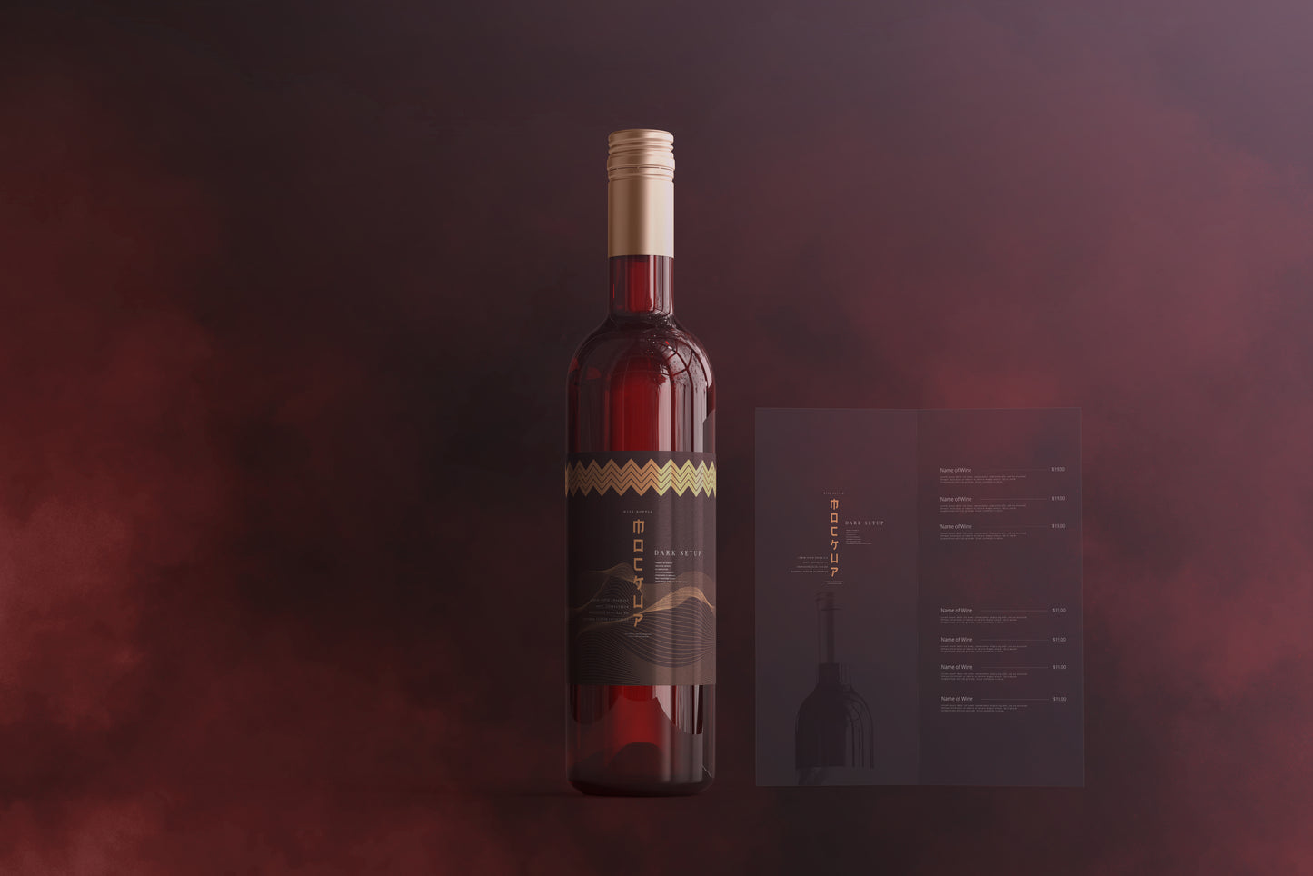 Screw Cap Wine Bottle Mockups