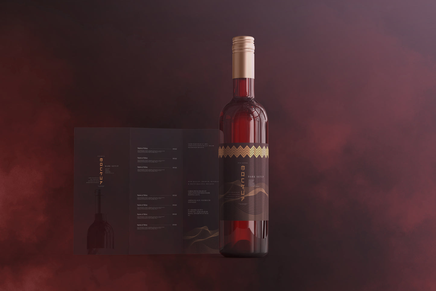 Screw Cap Wine Bottle Mockups