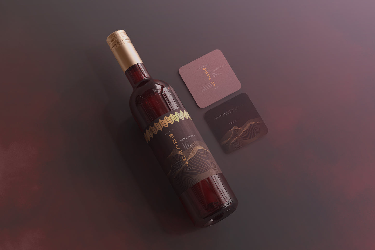 Screw Cap Wine Bottle Mockups