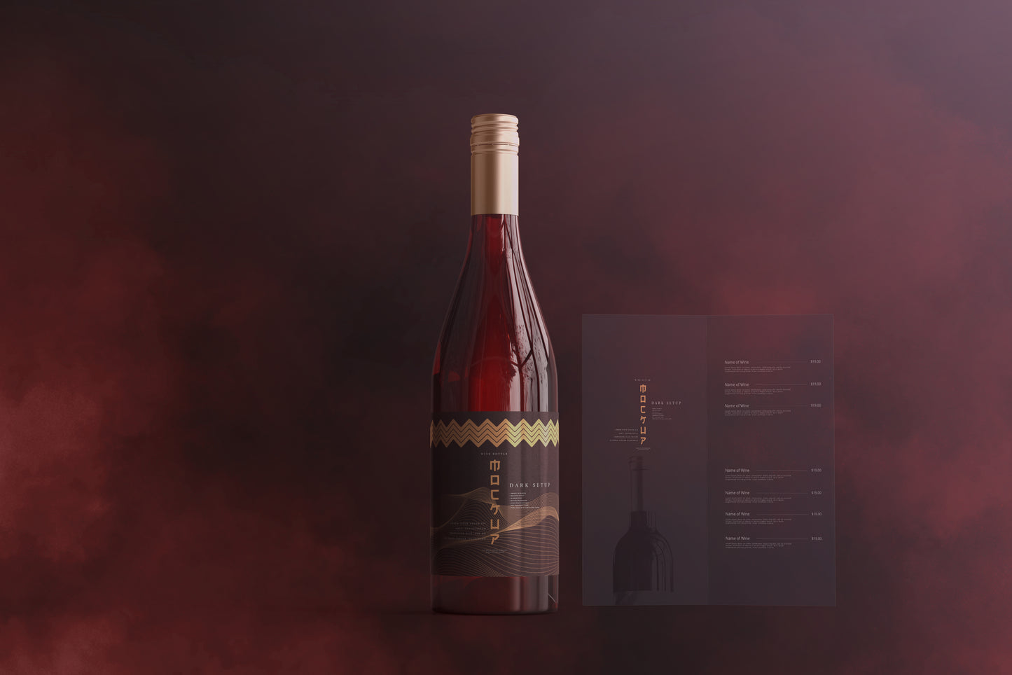 Screw Cap Wine Bottle Mockups