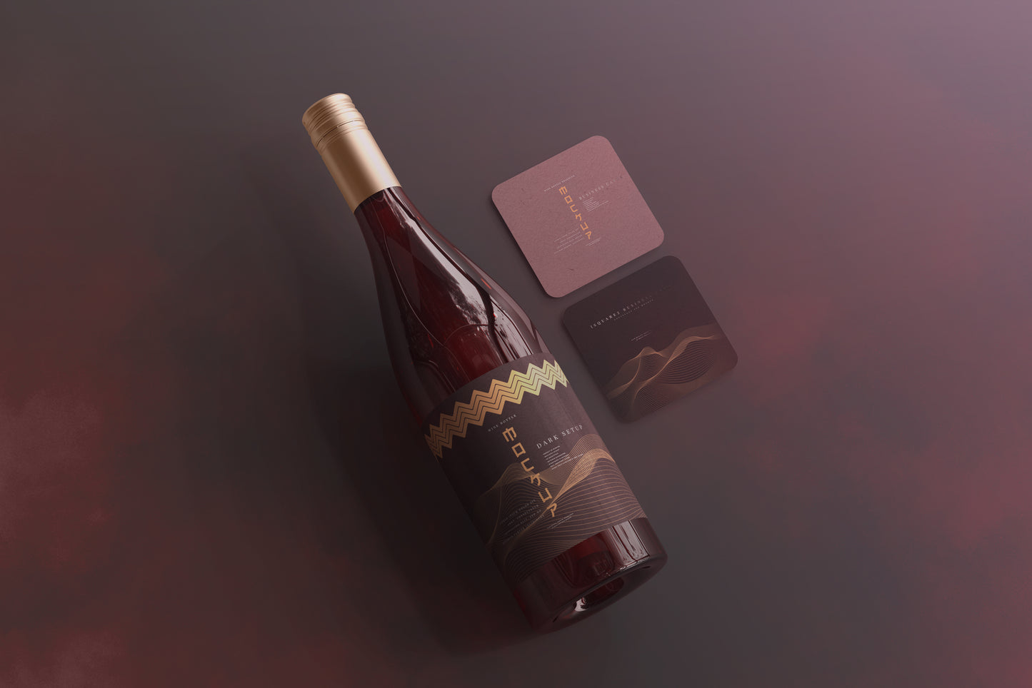 Screw Cap Wine Bottle Mockups