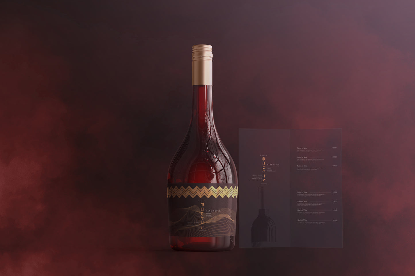 Screw Cap Wine Bottle Mockups