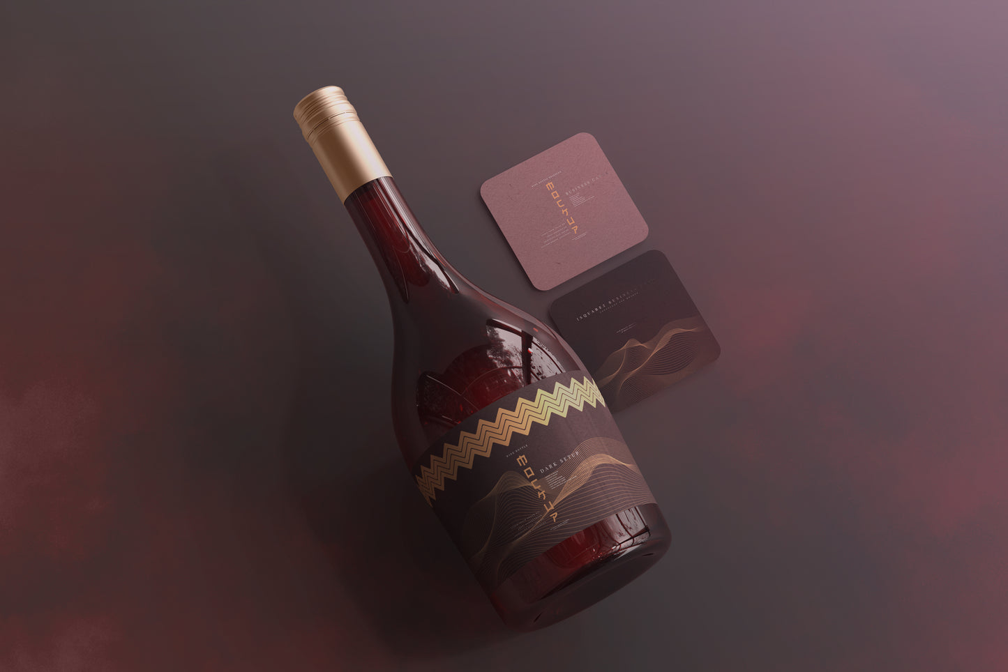 Screw Cap Wine Bottle Mockups