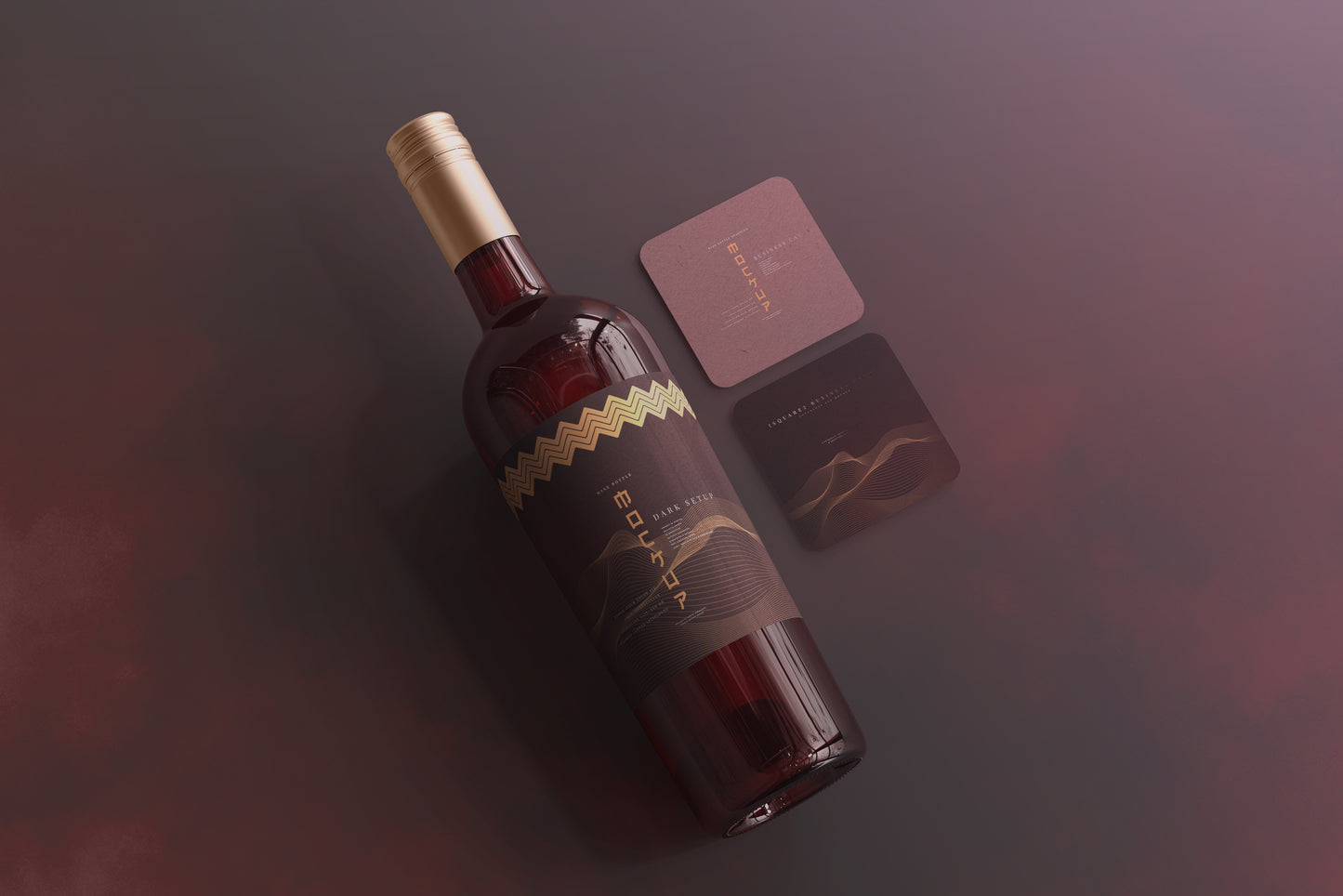 Screw Cap Wine Bottle Mockups