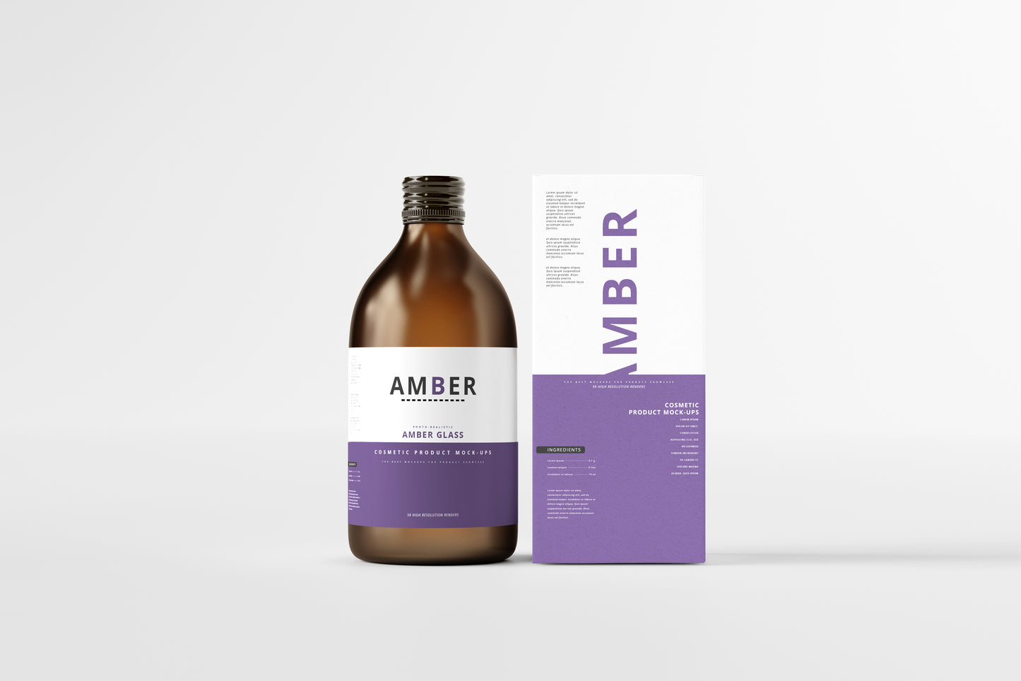 Amber Glass Bottle Mockups