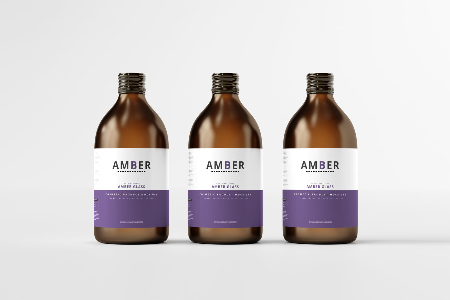 Amber Glass Bottle Mockups
