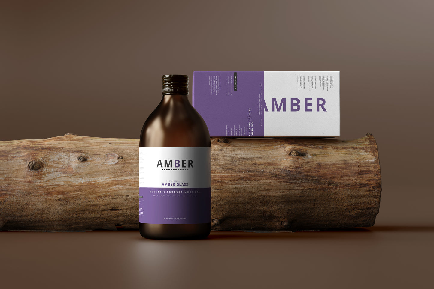 Amber Glass Bottle Mockups