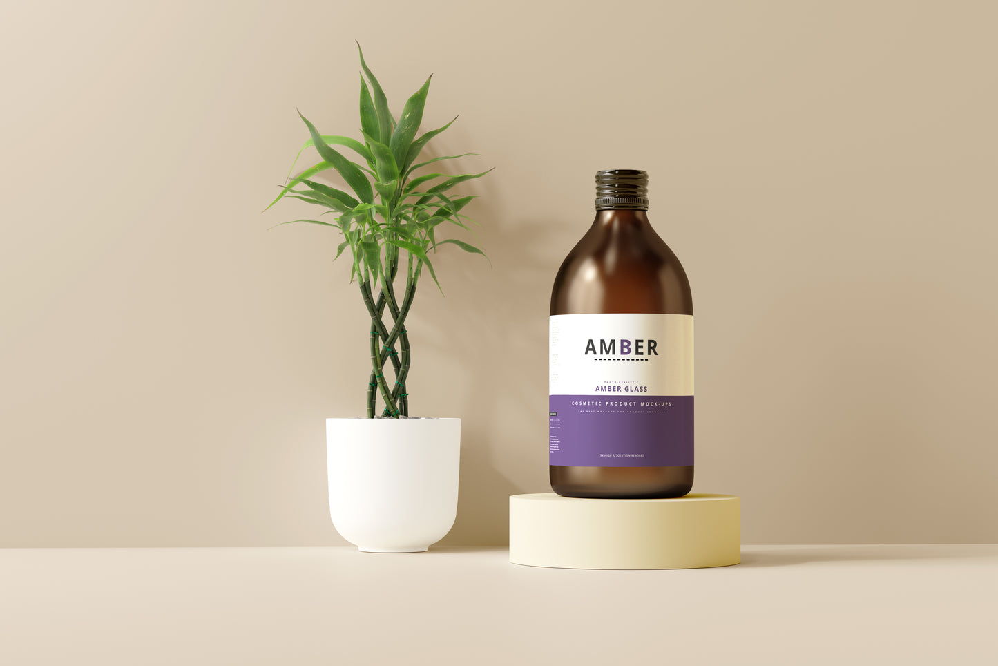 Amber Glass Bottle Mockups