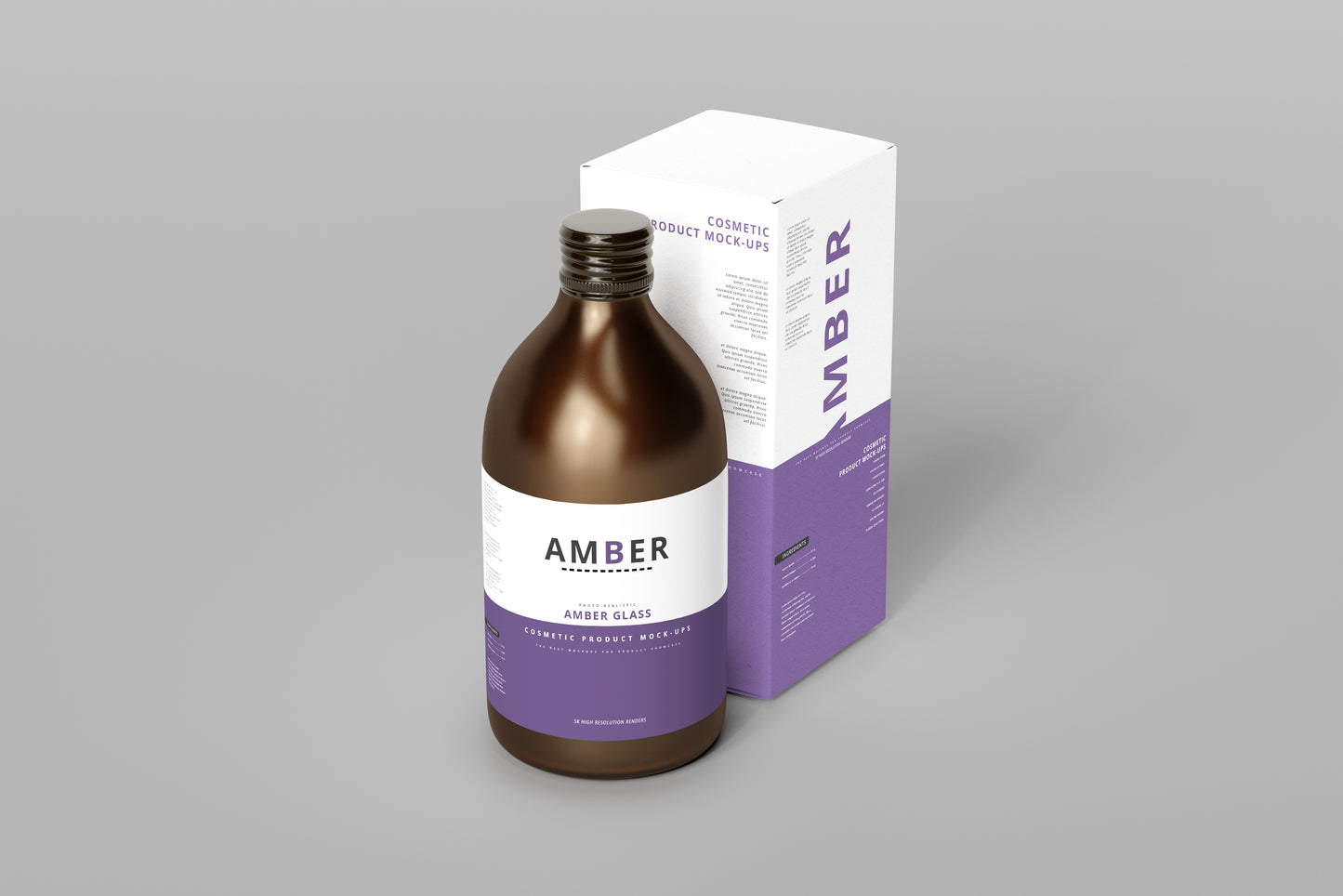 Amber Glass Bottle Mockups