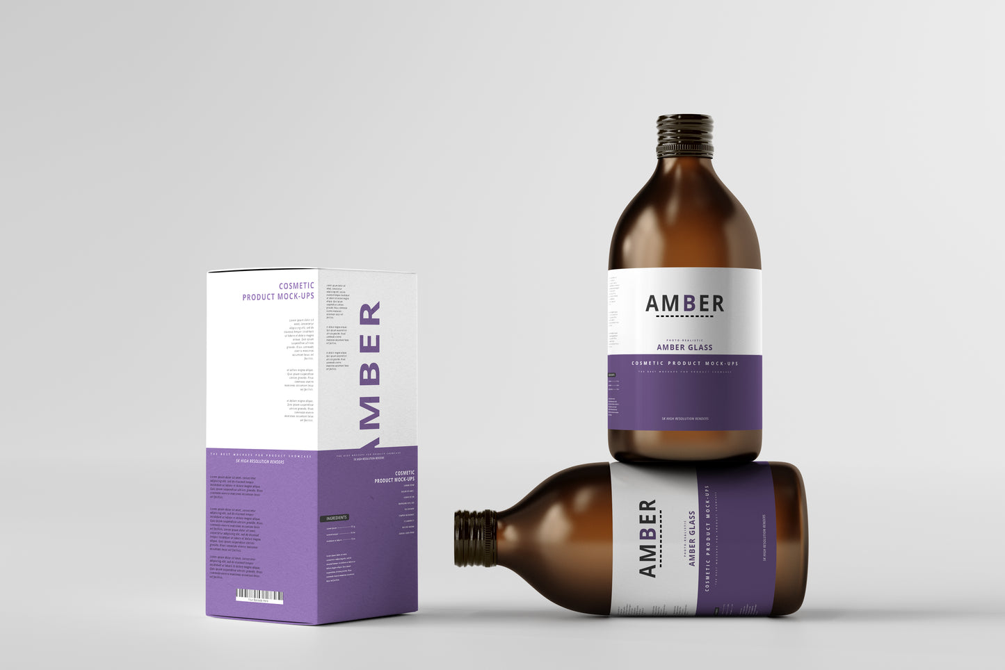 Amber Glass Bottle Mockups