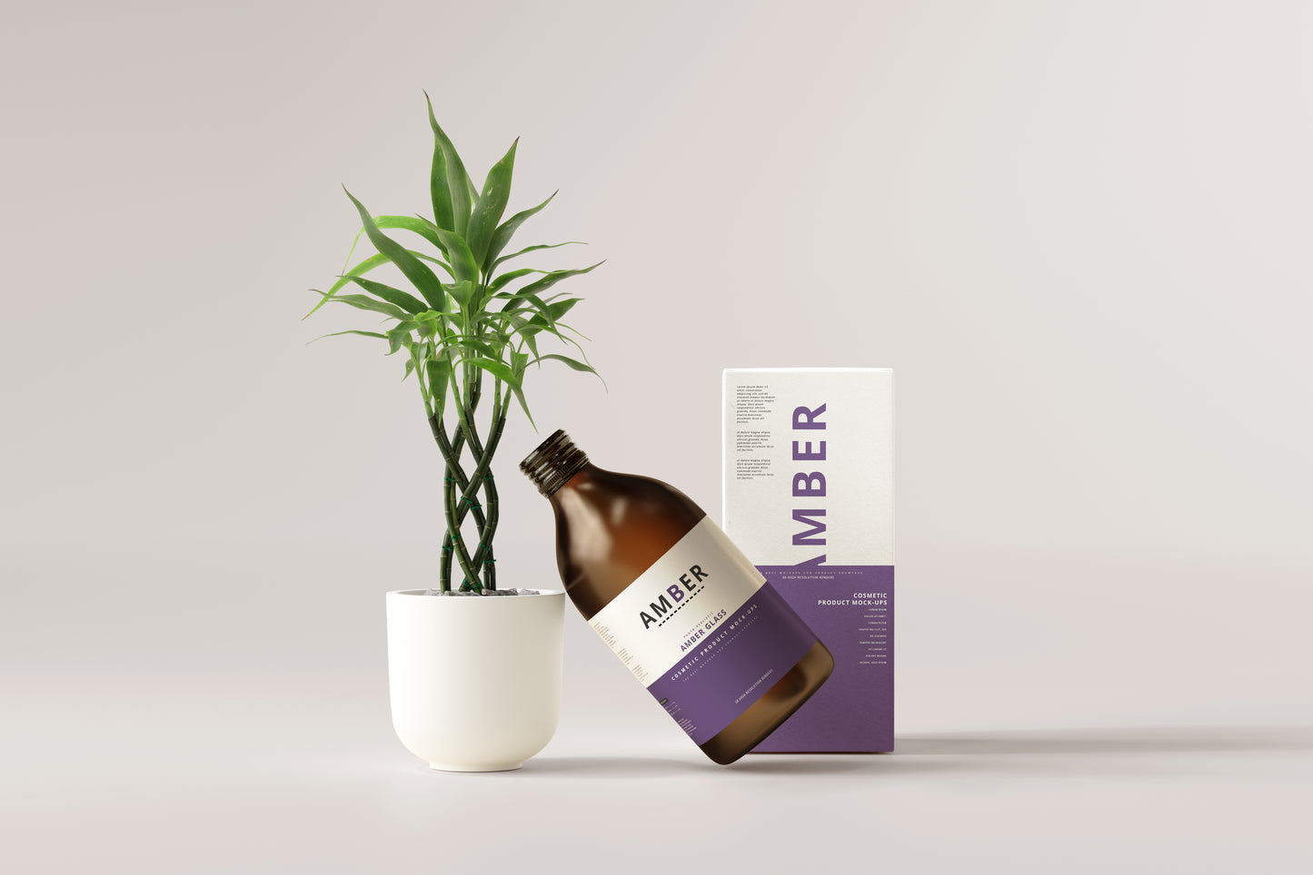 Amber Glass Bottle Mockups
