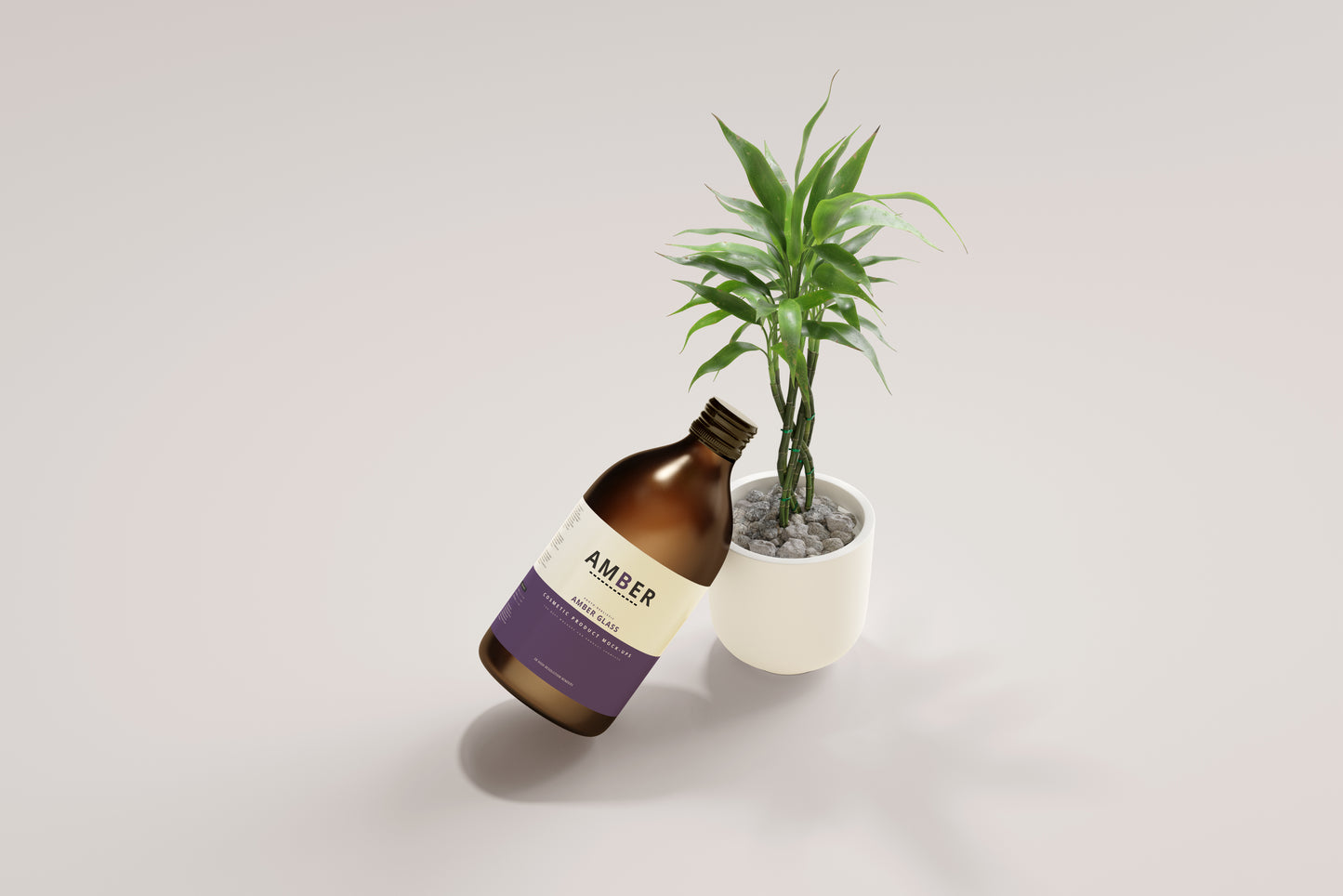 Amber Glass Bottle Mockups