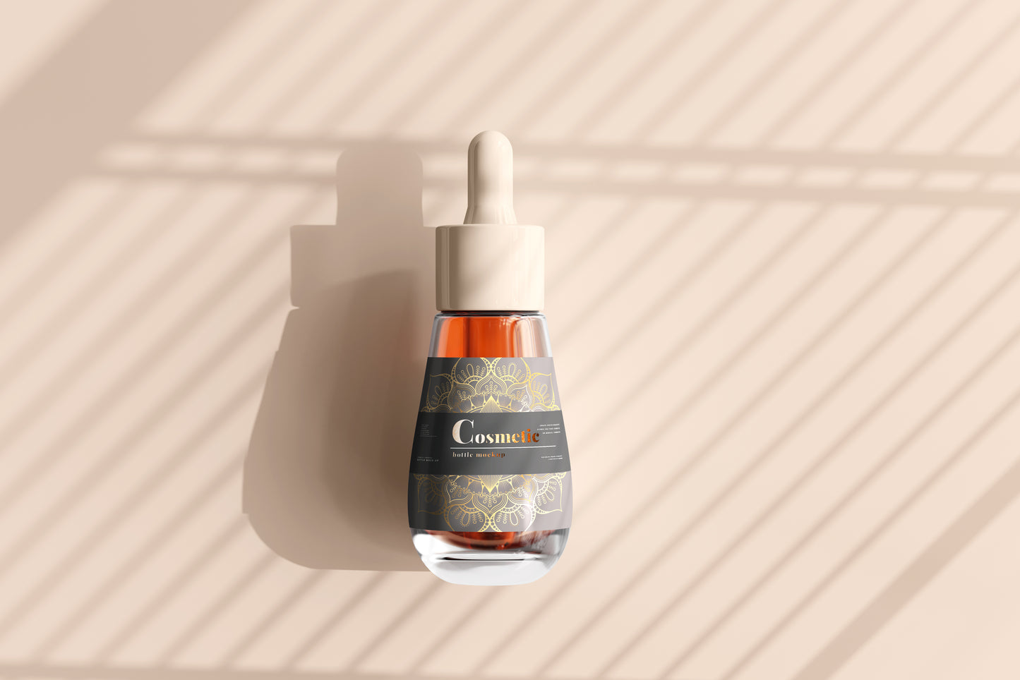 Drop Shaped Dropper Bottle Label Mockup