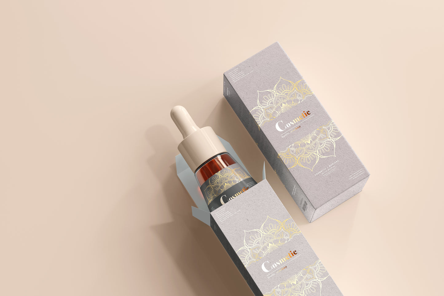 Drop Shaped Dropper Bottle Label Mockup