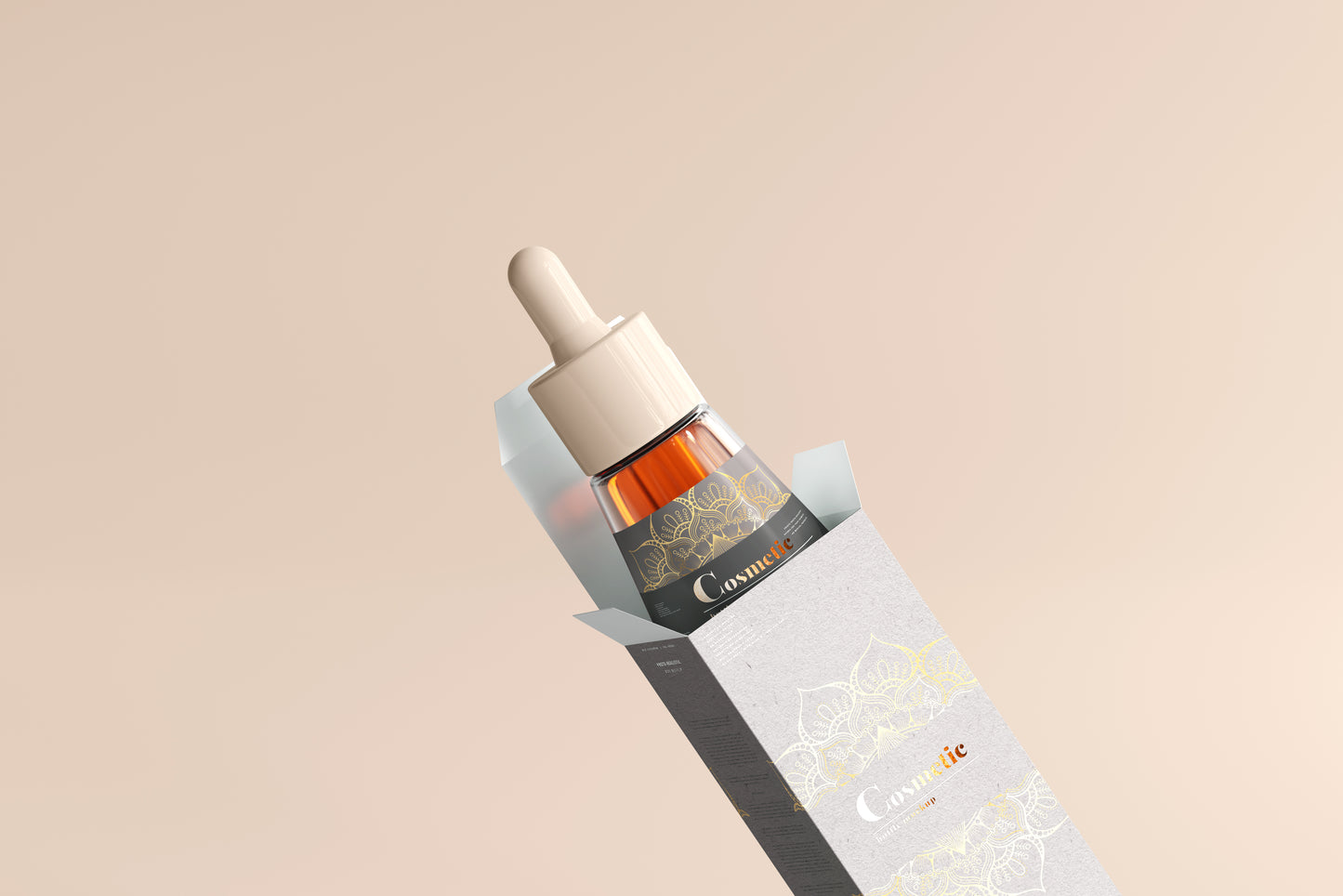 Drop Shaped Dropper Bottle Label Mockup